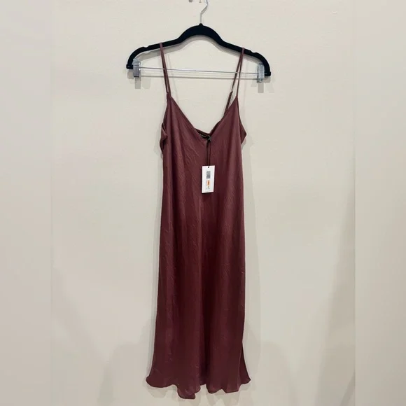 NWT Calvin Klein Slip Midi Dress with Spaghetti Straps - Picture 1 of 4